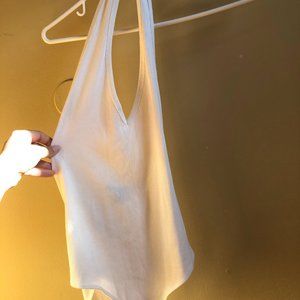 White Ribbed Bodysuit